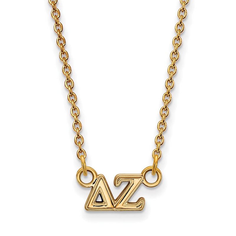 14k Plated Silver Delta Zeta Xs (Tiny) Greek Letters Necklace